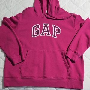 GAP Women's Bright Pink Hoodie with Logo L EUC